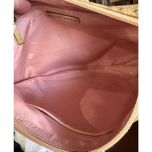 DONALD J PLINER - Gold/Blush Python Snakeskin-Embossed Leather Hobo Shoulder Bag - Picture 9 of 16